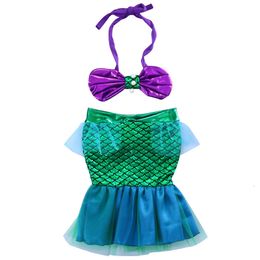 Clothing Sets Sequins born Toddler Baby Girls Kids Halter Top Mermaid Tail Lace Skirt Dress Outfits Sunsuit Summer Costume 2PCS Set 230630