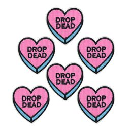 10 pcs funny heart patches badge for clothing iron embroidered patch applique iron on patches sewing accessories for DIY clothes304U