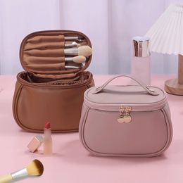 Cosmetic Bags Cases Large-Capacity Travel Cosmetic Bag Portable Leather Makeup Pouch Women Waterproof Bathroom Washbag Multifunction Toiletry Kit 230630