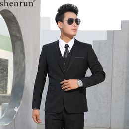 Men's Suits Blazers Shenrun Men Slim Business Formal Casual Classic Suit Wedding Groom Party Prom Single Breasted Color Black Gray Navy Blue 230630