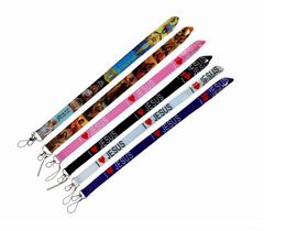 Designer Keychain Jesus Pattern Print Mobile Phone Belt Neck Strap Lanyard Keychain USB ID Card Badge Holder Neckband Webbing Ribbon Hanging Rope