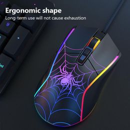 Mice Wire Gaming Mouse Silent Mause Magic 7 Keys Rgb Backlit Mechanical Feel Mini Ergonomic Mouse for Laptop Pc Gamer Computer Mouse