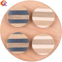 Back Cordial Design 30pcs 35*35mm Charms/diy Making/hand Made/round Shape/natural Wood & Resin/jewelry Accessories/earring Findings