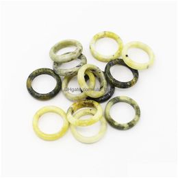 Band Rings Men 6Mm Seagrass Yellow Stone Trendy Reiki Charms Girls Fashion Party Jewellery Drop Delivery Ring Dh87X