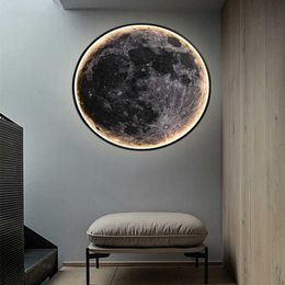 Lamps Moon RC Dimmable Ceiling Bedroom Bedside Lamp Decor Indoor Lighting Acrylic Lustre LED Wall LightsHKD230701