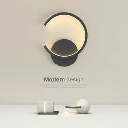 Lamps Modern LED Lamp Nordic Black White Golden Lighting For Living Bedroom Aisle Home Decor Fixtures Indoor Wall LampsHKD230701