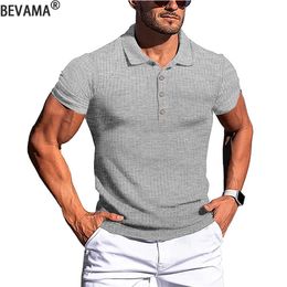 Men's Polos Summer Polo Shirts for Men Solid Short Sleeve Stripe Fitness Shirt Slim Fit Tshirts Casual Running Tops S5XL 230630