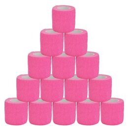 Tattoo Grips 6/12/24Pcs Bright pink Sport Self Adhesive Elastic Bandage Wrap Tape Elastoplast For Knee Support Pads Finger Ankle Palm 230701