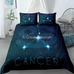 Number Design Moon Eclipse Star Bedding Set Constellation Duvet Cover Set King Queen Double Size Bed Linen Pillow Case