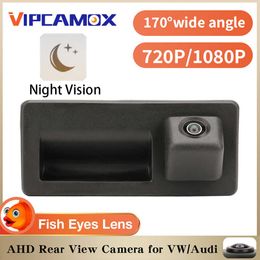 Car dvr Trunk Handle Rear View HD 170° 1080P AHD Vehicle Fisheye Lens Camera for VW Passat Golf Polo Jetta TiguanHKD230701