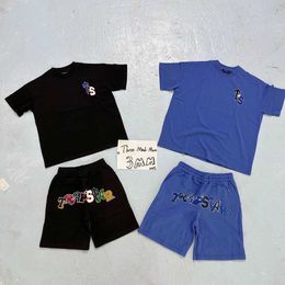 Trapstar Wildarg Set T-shirt Shorts Set 2 Colours London Short Set T-shirt Rainbow Embroidery Men's Pure Cotton Short Sleeve