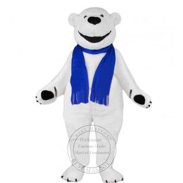 Adult size White Bear Mascot Costume Birthday Party Christmas costume Cartoon theme fancy dress