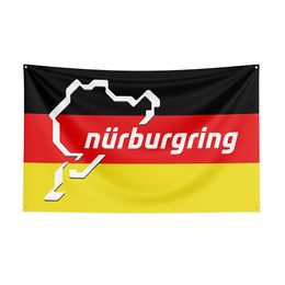 Boxes 90x150cm Nurburgrings Flag Polyester Printed Racing Car Banner for Decor