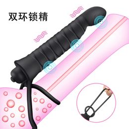Sex toy massager 10 frequency lock sperm ring lovers share vibrating clip male Cock masturbation appliance sex