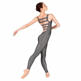 Nylon Adult Tank Unitard Elastic Ladder Back Women Ballet Dance Unitards Gymnastics Dancewear Lycra Performance Stage Costume335l