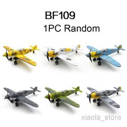 Aircraft Modle 1Pc Random 1/48 WW2 Plane Models 20cm BF109 Hurricane F4U P51 Assemble Aeroplane Military Block Building Toy For Boy ChildrenHKD230701