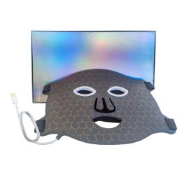 Red Light Therapy Facial Mask Silicone Black Led Light Therapy 7 Colors Silicon Face Mask Devices