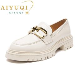 Boots Aiyuqi Loafer Shoes Ladies Spring 2023 New Genuine Leather Student Shoes Female British Style Retro Casual Lazy Shoes