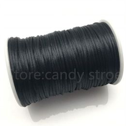 2mm x 100 yards Quality Rattail Soft Nylon Satin Cord Roll Kumihimo Shamballa Chinese Knot Cords 8263308T