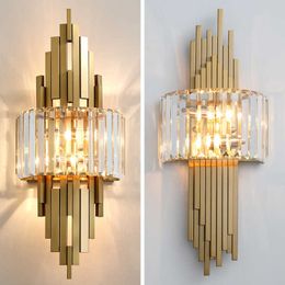 Lamps Modern Luxury Hardware Crystal Wall Lamp Living Room Tv Bedroom Night Lighting Study Decoration For Home Indoor FixturesHKD230701