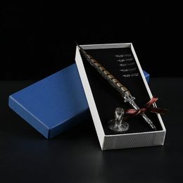 Pens New Arrival Antique Quill Feather Dip Pen Writing Gift Box Fountain Pen Stationey Set