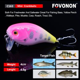 Baits Lures FOVONON Float Crankbaits Wobbler Deep Fishing Lure C Crankbait Jerkbait Bait Perch Pesca Mini Wobblers 230630