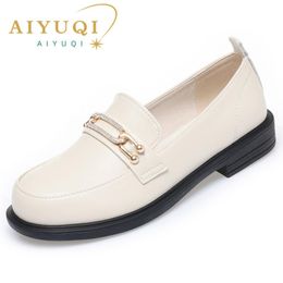 Boots Aiyuqi Shoes Loafer Women Genuine Leather 2023 Spring New Plus Size 41 42 43 Slipon Women Shoes Shiny Nonslip Ladies Shoes