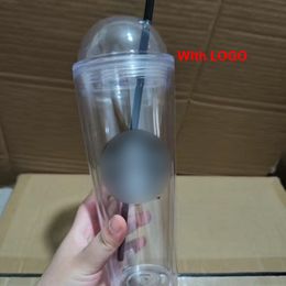 Water Bottles With Straw Double Layer Plastic Durian Coffee Mug 1PC Diamond Radiant Goddess Cup Cups Lids And Straws 230701