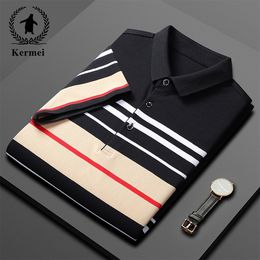 Men's Polos 2023 Classic Striped Polo Shirt Highend Business Casual Top Summer Lar Tshirt Korean Fashion Men 230630