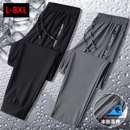 Men's Pants Summer Cool Men 8XL Plus Szie Sweatpants Fashion Casual Stretch Male Big Size 7XL Trousers Black Grey 230630