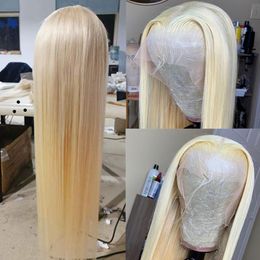 613 26inch Human Hair Wigs Straight Wig Honey Blonde Wig 13x4 Lace Front Wigs For Black Women Brazilian Hair