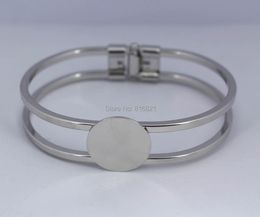 Bracelets Blank Cuff Bangle Base Settings with Flat Circle Glue Pad Bezel Spring Open Bracelet Bangle Findings Sier Plated 15mm 18mm