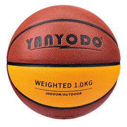 Jeans 1.0kg Heavy Basketball Ball Training Size 7 Weighted Basketball Men Youth Wrist Strength Practise Black Orange Yellow Pu Leather