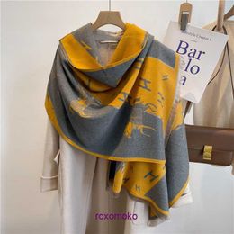 Top Original H Home Winter scarves online shop Scarf for Women 2023 New Luxury Letter Neck Thickened and Warm Imitation Cashmere Fashion Shawl Autumn