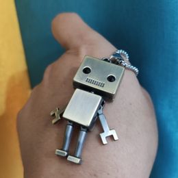 Retro Robot Warrior Pendant necklace Having a Matching Chain