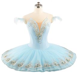 Pale blue ballet tutu for girls professional tutu ballet costume adult classical tutu pancake dress women competition330j