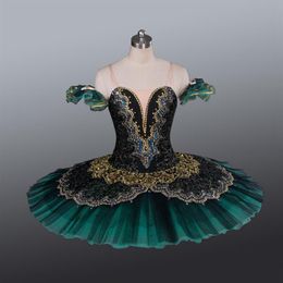 Performance professional classical ballet tutus Adult Black Green La Esmeralda Ballet Tutu girls pancake tutu nutcracker Christmas2365