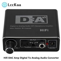 Connectors Portable Hifi Dac Amp Digital to Analog Audio Converter Rca 3.5mm Headphone Amplifier Toslink Optical Coaxial Output Dac 24bit