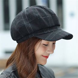 New Autumn Winter Hats for Women Solid Plain Octagonal Newsboy Cap Men Ladies Casual Wool Hat Winter Beret Women Painter Caps