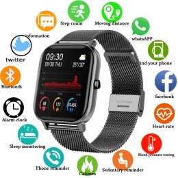 New Smart Watch P8 Women men Colour Screen Full Touch Fitness Tracker Blood Pressure Passomete Push Message Smartwatches for Xiaomi Apple