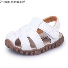 Sandals COZULMA Summer Baby Boy Shoes Kids Beach Sandals for Boys Soft Leather Bottom NonSlip Closed Toe Safty Children 220708 Z230701