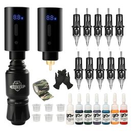 Tattoo Machine Tattoo Machine Kit Complete Rocket Mini Rotary Tattoo Pen RCA Jack Wireless Tattoo Power Supply Permanent Makeup For Body Art 230630