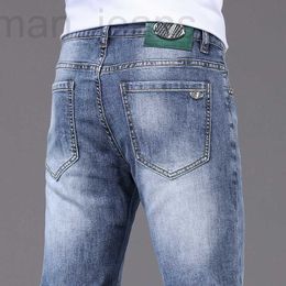 Men's Jeans designer High end men's jeans, spring and summer new products, slim fitting elastic small feet, Korean version, trendy boy student wear, Xintang denim 1JAC