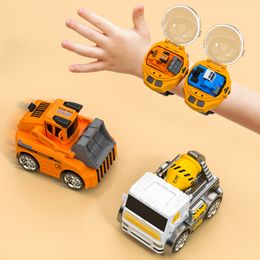 ElectricRC Car Watch Control Engineering Vehicle Excavator Bulldozer Mixer Mini RC 24G Remote Birthday Gift 230630