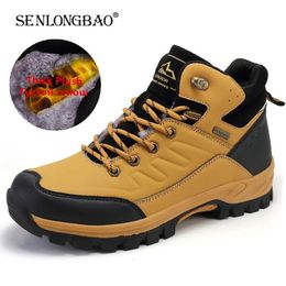 Boots Brand Winter Snow Boots Warm Plush Men's Boots Outdoor Nonslip Hiking Boots Waterproof Men's Ankle Boots Walking Boots Size 47