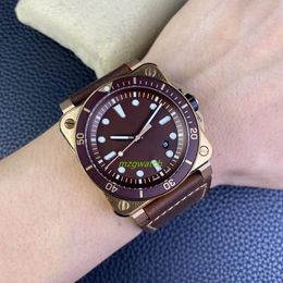 BR Mens watch BR0392 CAL.302 movement diameter 42 mm Bronze casing Frosted polished dial Brown anodized aluminum ring Date display