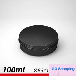 Classic Empty Aluminium Cosmetic Containers Pot Lip Balm Jar Tin For Cream Ointment Hand Cream Packaging Box 10-15-20-30-50-60-80-100-150ml (Black)