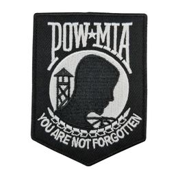 Leathers Pow Mia Embroidered Patch Heat sealed backing For Motorcycle Biker Jacket Iron On Sew On Patch 3 5 G0176 S203A