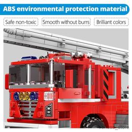 Blocks Simulation City Firefighter Rescue Engineering Vehicle Movable Building Block Fire Truck Model Kit Children Assembled Toy Gift R230701