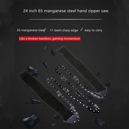 Zaag Hand Zipper Saw 11/33 Teeth 24 Inch Camping Survival Chain Saw Woodcutting Wire Saw Tool Multifunction Pocket Chain Saw
